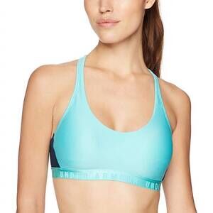 NEW UNDER ARMOUR heat gear cutout t back low impact sports bra in tropical tide